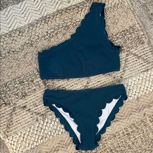 Dark Teal High waisted Swimsuit | Size Small